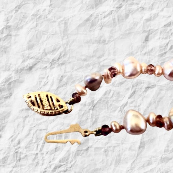 Fresh Water Pearl Necklace Nuggests & Beads With 14K Gold Clasp 17" - Picture 10 of 14